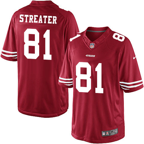 Youth Elite Rod Streater Nike Jersey Red Home - #81 NFL San Francisco 49ers